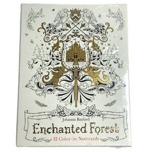 Johanna Basford Enchanted Forest Coloring Color-in Notecards Book Whimsical